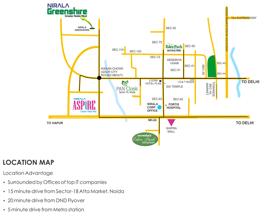 Nirala greenshire location map